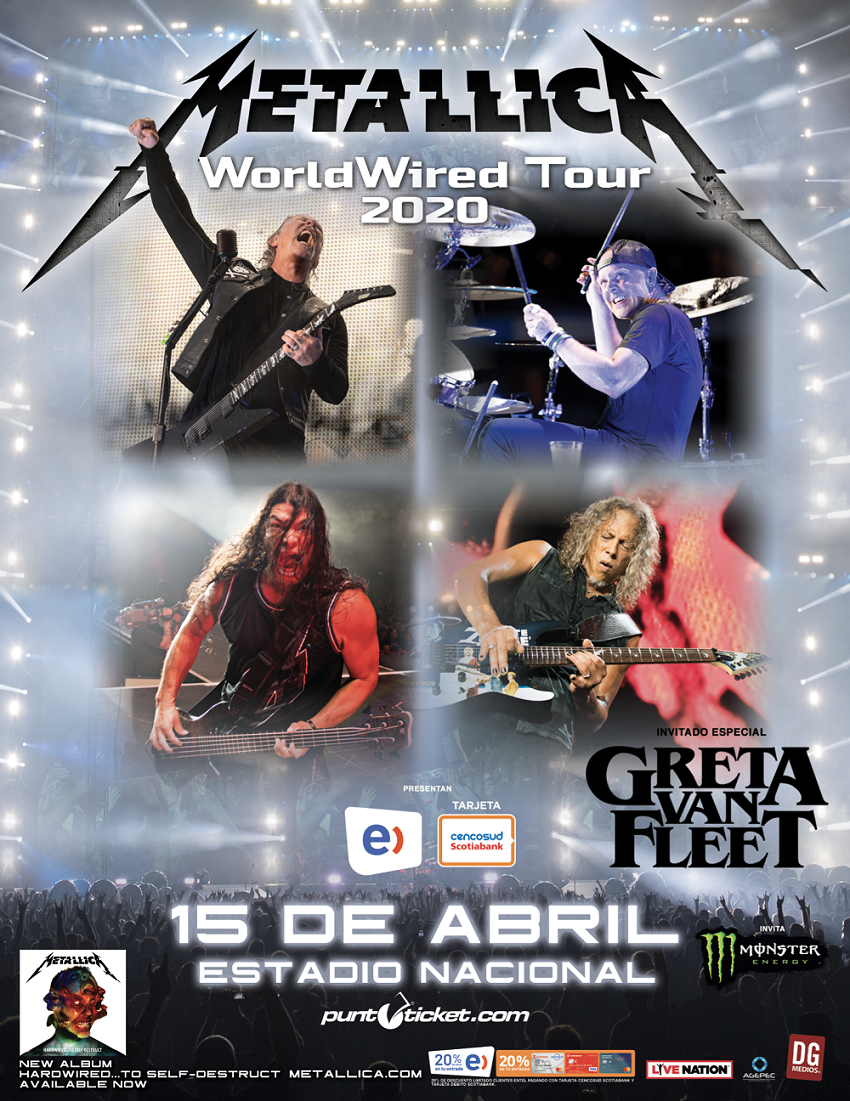Metallica oficializa su regreso a Chile, junto a Greta Van Fleet